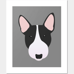 Black and White Miniature Bull Terrier Posters and Art